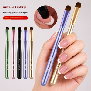 Pincel Profesional de Gel para Uñas de Fototerapia, Forma de Media Luna Francesa, Mango Metálico, Base para Pintar con Gel UV, Pincel para Decoración de Uñas - Product Image 4