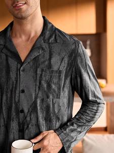 <span class=keywords><strong>Pigiama</strong></span> da <span class=keywords><strong>Uomo</strong></span> a Maniche Lunghe con <span class=keywords><strong>Bottoni</strong></span> Frontali, Morbido e Confortevole, Vendita all'Ingrosso - Product Image 6