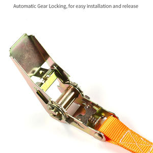 Cinghie a cricchetto arancioni per impieghi gravosi con ganci a S e fibbia in metallo resistente per portapacchi auto - Product Image 5