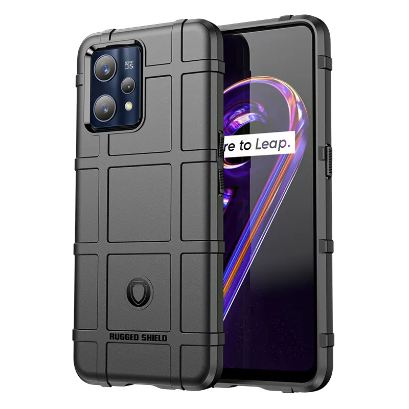 Rugged Shield Soft TPU Four Corners Drop Proof Protection Cell Phone Cover Case For Oppo Realme 9 Pro+ V25 8 Pro 7i C17 C11