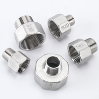 Adaptateur réducteur hexagonal en acier inoxydable 316, 1/4 " mâle vers 1/8 " NPT femelle, manchon en acier inoxydable