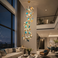 Lustres suspendus contemporains décoratifs pour hôtel, en métal, couleur personnalisée, nouveau design, éclairage de grande taille