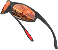 Lunettes de soleil polarisées UV400 coupe-vent personnalisées avec monture semi-cerclée TR90, sangle réglable et verres miroir pour homme, idéales pour l'extérieur