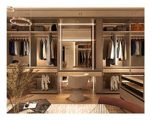 خزانة غرفة نوم حديثة مخصصة خزانة ملابس بتصميم خزانة خشبية للمشي في خزانة - Product Image 1