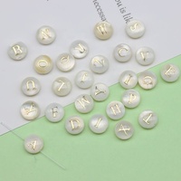 8mm lettres majuscules perles rondes trou droit coquillages d'eau douce saphir noir jaspe perles en vrac fabrication de bijoux