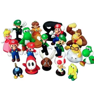 Moda tasarım 8cm süper Mario oyuncak Mario Bros serisi süper Mario Pvc oyuncak çocuklar için şekil hediye kutusu Unisex film ve TV 2 takım 4-7cm