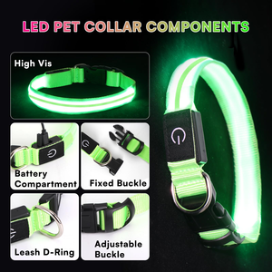 Electronic Pet LED <b>Dog</b> <b>Collar</b> Adjustable Flash Recharge Pet <b>Collars</b> Reflective LED <b>Collars</b> for <b>Dogs</b> Night Anti-Lost <b>Dog</b> Products - Product Image 5