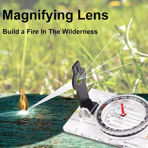 Boussole multifonctionnelle pliable DC40-2 avec loupe et mesure proportionnelle pour la lecture de cartes de randonnée et d'orientation, <span class=keywords><strong>navigation</strong></span> - Product Image 6