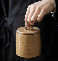 Pot de rangement pour thé en grès rétro, pour la maison toute l'année, réservoir à thé en céramique japonaise, boîte à thé Pu'er