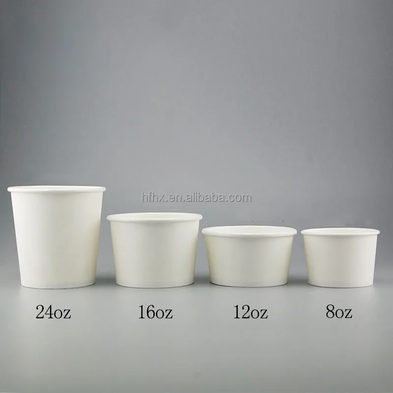 wholesale disposable food grade white kraft paper noodle soup paper bowl hot soup bowl