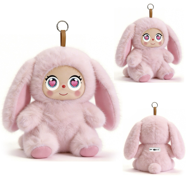 Portable Fuzzy Bear Plush Smart Speaker Built In Tuya AI Module Bluetooth APP Connection 1000mAh Battery Voice Dialogue Audio