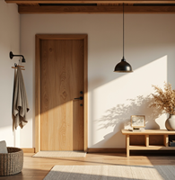 Porte coupe-feu en bois de 20 à 90 minutes de résistance au feu, design Shaker moderne, porte d'entrée d'hôtel personnalisée