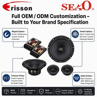 Système de haut-parleurs de voiture 2 voies 6,5 pouces, médium-grave 30W RMS 60W Max, panier en acier, tweeter à dôme en soie 25mm, usine OEM ODM
