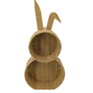 Handwoven tường giá trang trí nội thất Rabbit Shaped tường hiển thị treo kệ cho nhà bếp, phòng khách, hoặc phòng ngủ - Product Image 1