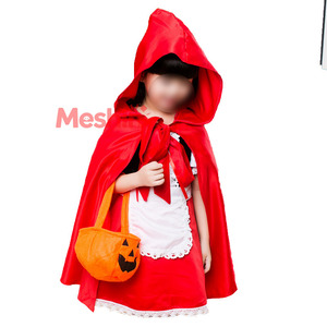 Costume d'Halloween pour enfants, filles, cosplay, adorable dessin animé, petit chaperon rouge, tenue de scène - Product Image 1