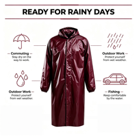 Poncho de pluie réfléchissant en tissu Oxford robuste pour hommes adultes, style coupe-vent une pièce, imperméable de sécurité pour le travail en extérieur