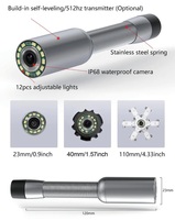 Cámara de Inspección de Tuberías de Alcantarillado con Transmisor de Sonda de 512 Hz Integrado, Autonivelante, de 23 mm y 1080P