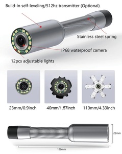 Telecamera d'Ispezione per Tubi Fognari con Testa da 23mm, 1080P, Autolivellante, Trasmettitore con Sonda Integrata a 512Hz - Product Image 4