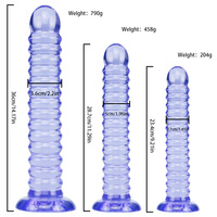 Nuevo Dildo de Rosca Súper Largo y Grande de 2023, Dildo de Gelatina Transparente de Cristal, Juguete Sexual para Adultos Súper Realista