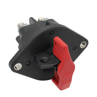 HaoRui HR Remplace la série TR, interrupteur de déconnexion de batterie principal 48V 500A 4 pôles DPST étanche IP67/IP69K à bouton rouge, argenté