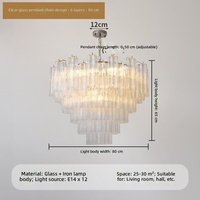 Lustre LED en verre de Murano français, style vintage, pour salle à manger et escalier de villa, directement de l'usine, légèrement luxueux, en cristal