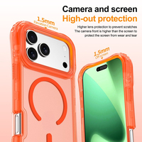 Casing Transparan Armor 3IN1 PC+TPU dengan Pengisian Daya Magnetik untuk iPhone 17 Pro Max Air 16 15 14 13 12 Plus, Dilengkapi Tali Pergelangan Tangan, Anti Benturan