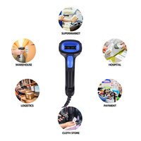 Scanner de codes à barres USB Rs232 filaire de bureau avec support Vérificateur de prix Lecteur de codes à barres Scanner