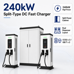 Nouvelle borne de recharge publique ultra-rapide DC 240 kW, montage au sol, IP55, CCS2, OCPP, haute puissance, double pistolet de charge - Product Image 3