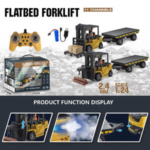 Carrello Elevatore Telecomandato in Lega Rossa e Gialla, 11 Canali, 2.4G, Scala 1:24, con Luci e Suoni, Caricabatterie Incluso - Product Image 3
