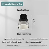 Mini spot encastré LED, lumière de plafond ciel étoilé, COB anti-éblouissement, bord étroit, 3W, trou de vis