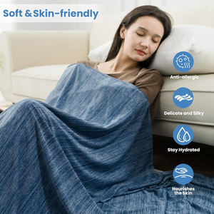 <span class=keywords><strong>Couverture</strong></span> <span class=keywords><strong>rafraîchissante</strong></span> marine King Size pour les personnes ayant chaud la nuit, douce et légère, idéale pour les sueurs nocturnes, pour lit et canapé, 50x70 - Product Image 4
