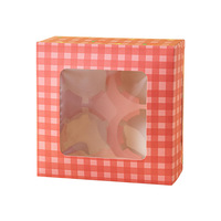 Boîtes d'emballage de luxe pour gâteaux aux œufs, avec fenêtre transparente, motif dessin animé, pour desserts, biscuits, muffins, pâtisseries, en papier