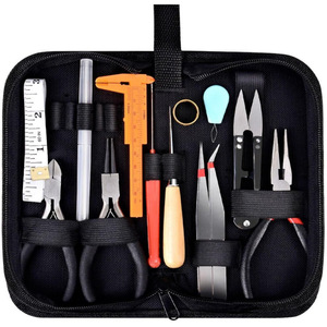 Jewelry Making Tools Kit 19 Piece Set Stainless Steel Pliers Measuring Tools For Bracelet Necklace Crafting Home Use - Product Image 1