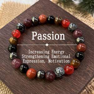 Bracelet en pierre naturelle avec perles de verre colorées, thérapie par les cristaux, choix professionnel des influenceurs, commande en gros, personnalisation - Product Image 2