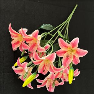 <span class=keywords><strong>Fleur</strong></span> artificielle en gros de 58 cm, lys à 9 têtes en PU, décoration de fond, fleurs en soie, bouquet de lys Calla - Product Image 5