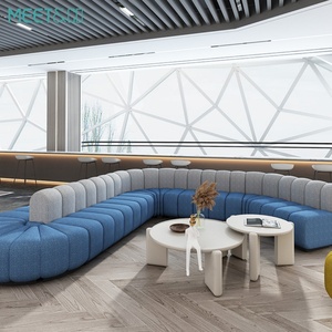 Ensemble de canapés d'angle modernes pour salle d'attente, mobilier de bureau scolaire, design dernier cri, structure en bois, revêtement en tissu, fonction massage, pour usage domestique ou professionnel - Product Image 3