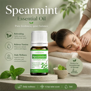 Huile Essentielle de Menthe Verte 5ml Qualité Thérapeutique Naturelle pour Diffuseur Massage Soins de la Peau Détente Musculaire Rafraîchissement des Sens - Product Image 2
