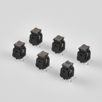Bouton poussoir tactile rond avec LED 6 broches, momentané, OFF-MOM, SPST, pour circuit imprimé