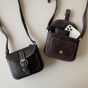 Handmade Genuine Calfskin Leather Mini Pouch Compact Small <b>Shoulder</b> <b>Bags</b> For <b>Men</b> - Product Image 5