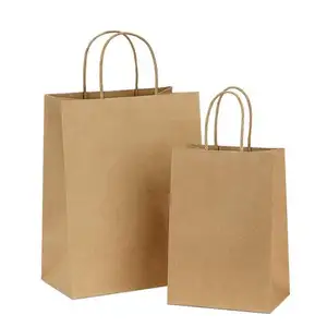 अनुकूलित takeaway खाद्य बैग फैशन शॉपिंग बैग ब्राउन क्राफ्ट पेपर बैग मुद्रण योग्य लोगो के साथ