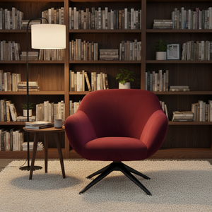 Sillón de terciopelo rojo de estilo minimalista moderno, silla de ocio para dormitorio, sala de estar, muebles de lujo de alta calidad para villas, OEM - Product Image 5