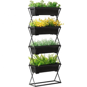 Support vertical à 4 niveaux pour plantes et fleurs avec 4 trous <span class=keywords><strong>de</strong></span> drainage <span class=keywords><strong>Lit</strong></span> <span class=keywords><strong>de</strong></span> <span class=keywords><strong>jardin</strong></span> surélevé pour la culture <span class=keywords><strong>de</strong></span> légumes, <span class=keywords><strong>de</strong></span> fleurs et d'herbes. - Product Image 1