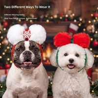 Serre-tête en peluche flocon de neige Chotaro style original pour animaux de compagnie, accessoire de fête de Noël, idéal pour les photos, modèle best-seller