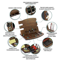 Nouvelle Tendance 2026 : Organisateur de Bureau en Bois Personnalisé, Station d'Accueil pour Téléphone et Montre en Bois pour Hommes – Cadeau Idéal