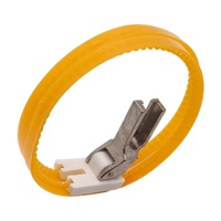 Pied presseur à rouleaux en plastique jaune professionnel T35 TRF118 - Rouleau à double roue pour machine à coudre en cuir
