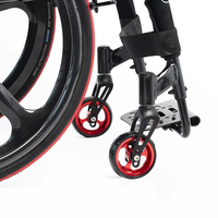 Roue avant de 4 pouces pour fauteuil roulant sportif, roue épaissie antidérapante et résistante à l'usure, accessoire de remplacement durable pour fauteuil roulant manuel