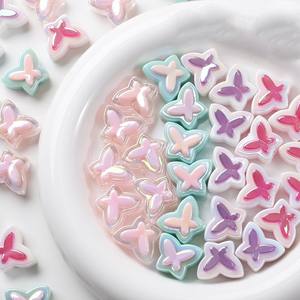 Couleurs mélangées 20mm Bubblegum Perlé Stylo Lumineux Émaillé Porcelaine Ronde Galvanoplastie Porcelaine Acrylique Perles Lâches - Product Image 1