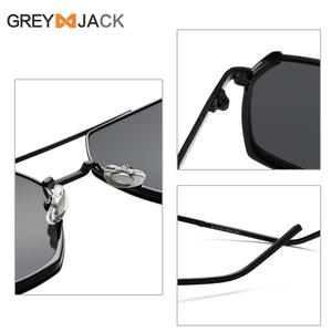 Lunettes de soleil surdimensionnées de style européen et américain, unisexe, monture en métal TR, verres TAC, protection UV400, couleur noire - Product Image 2