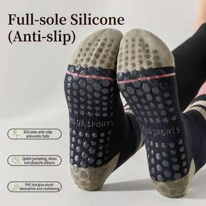 Calcetines de Algodón Peinado Suave con Tejido Jacquard a Rayas Coloridas de Nicecin Fashion, Antibacterianos, Antideslizantes, de Media Caña para Mujer - Product Image 2