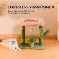 Arbre à chat en forme de cactus, poteaux à gratter en sisal, base anti-basculement stable avec boule suspendue, mobilier décoratif pour chat